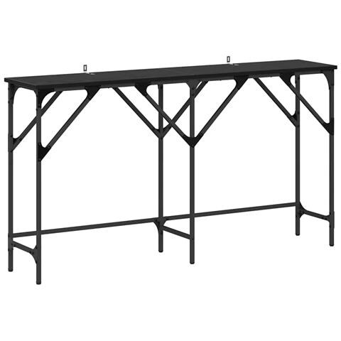Tavolo consolle Rovere nero 140 x 29 x 75 cm Legno multistrato - Foto 1