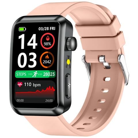 Smartwatch Avanzato Con Ecg, Monitoraggio Frequenza Cardiaca E Sos - Compatibile Con Android E Ios Pink - Foto 2