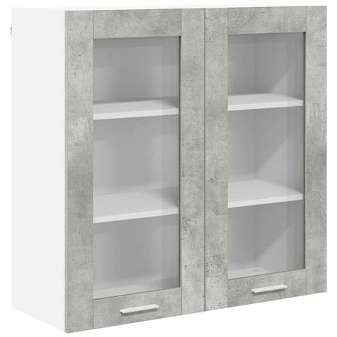 Armadio pensile con porta Riga Grigio cemento 80 x 31 x 80 cm - Foto 1
