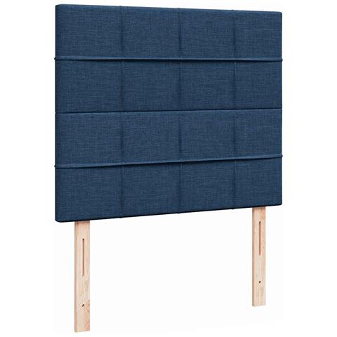 Struttura Letto Pouf con Materasso Blu 120x190 cm in Tessuto - Foto 9
