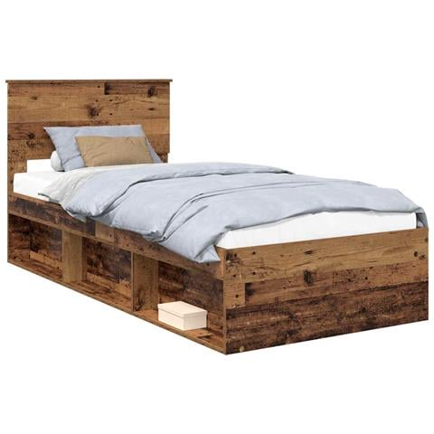 Struttura del letto Legno vecchio 90 x 200 cm Pino massello - Foto 1