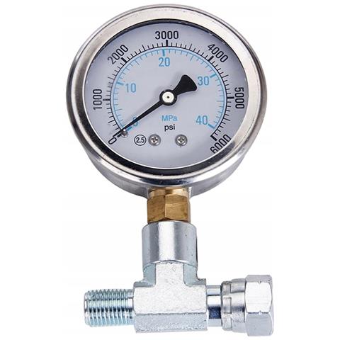 Manometro Lineare Con Tridente 1/4"" - Acciaio Inox, Precisione 2,5 | 0-40 Mpa, Scala Mpa /psi | Uso Universale In Idraulica E Automotive - Foto 1