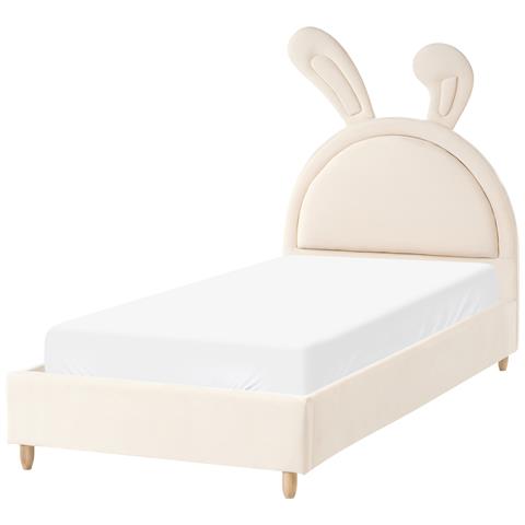 Letto Per Bambini Coniglio Velluto Lallias 90 X 200 Cm Beige - Foto 2