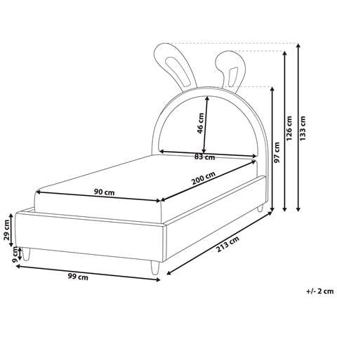 Letto Per Bambini Coniglio Velluto Lallias 90 X 200 Cm Beige - Foto 8
