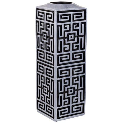 Vaso Polirresina Nero 12x12x38h Cm - Foto 1