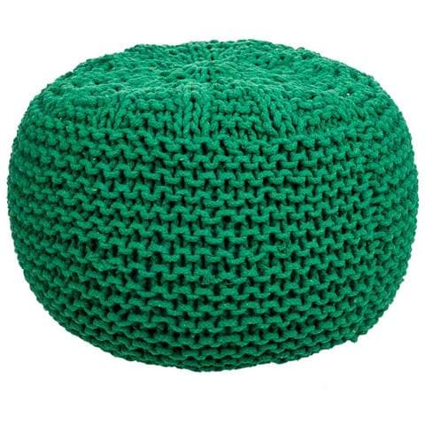 Puf In Cotone Intrecciato Verde 38x38x30h - Foto 1