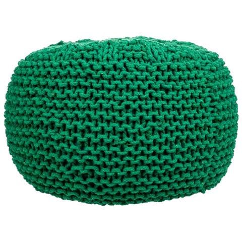 Puf In Cotone Intrecciato Verde 38x38x30h - Foto 2