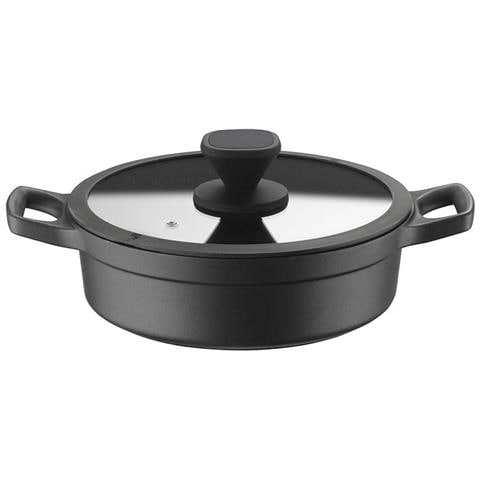 Casseruola Bassa Antiaderente PRO 24 cm con coperchio - Rivestimento a 3 Strati Senza PFOA - Adatta a Tutti i Piani Cottura, Compresa l’Induzione - Ideale per Zuppe, Sughi e Stufati - Made in Italy - Foto 1