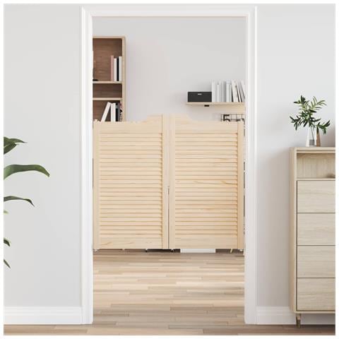 Porte Swing 2 pcs Naturale Legno Massello di Pino - Foto 2