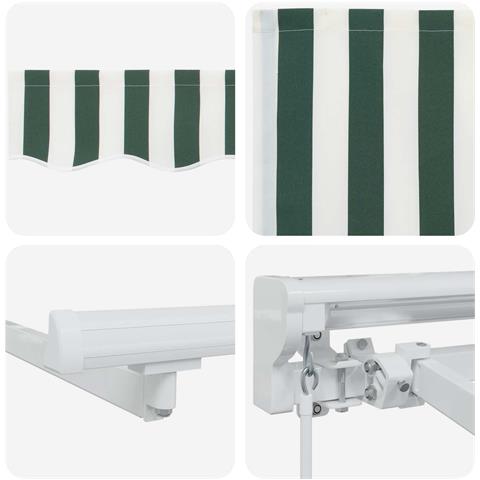 Cornice per Tenda Manuale con LED Verde e Bianco 5 x 3 m - Foto 9