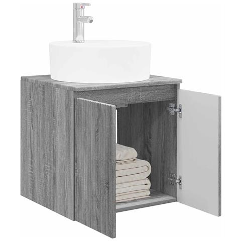 Mobile Lavabo da Parete Sonoma grigio 49,5 x 44,5 x 65 cm - Foto 2