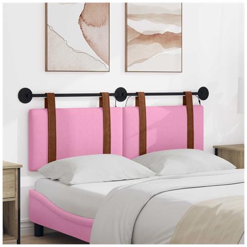 Testiera sospesa Con luce LED Rosa PU Antico - Foto 2
