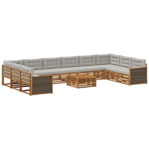 Set divani con cuscino 11 pcs Legno di Acacia Massello - Foto 1