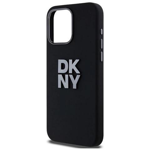Dkny Custodia In Silicone Liquido Con Logo Metallico Per Iphone 15 Pro Max - Nera - Foto 1