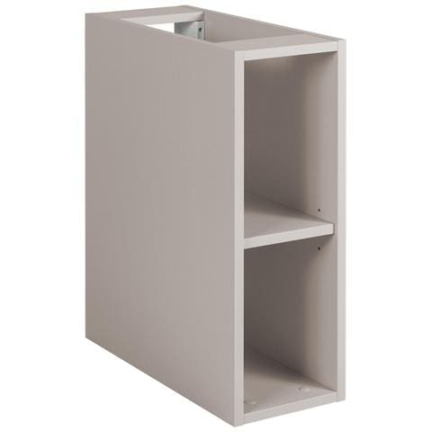 Mobile da bagno, Beige e marrone, 80 cm, 2 cassetti con chiusura ammortizzata, Frontali scanalati - Foto 2