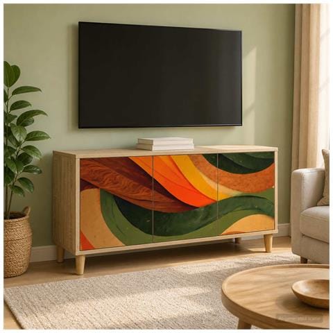 Mobile TV BONN 102 x 33 x 50 cm Sonoma Legno ingegnerizzato - Foto 2