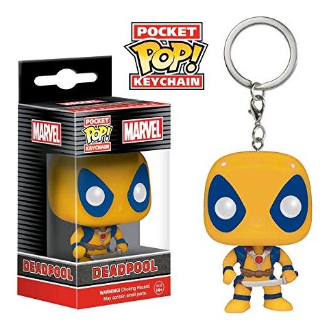 Portachiavi Marvel Comics Pocket Pop Vinyl Keychain Yellow Deadpool 4 Cm - Foto 1
