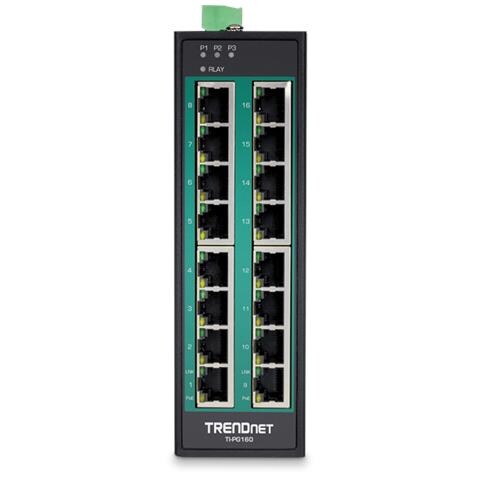 16-port Hard. Ind. Gb Poe+ Switch Din-rail In - Foto 1