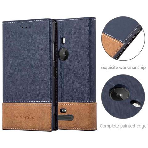Custodia Compatibile Con Nokia Lumia 925 In Blu Scuro Marrone - Coperchio Protettiva Con Chiusura Magnetica, Funzione Stand E Tasca Per Le Carte - Foto 9