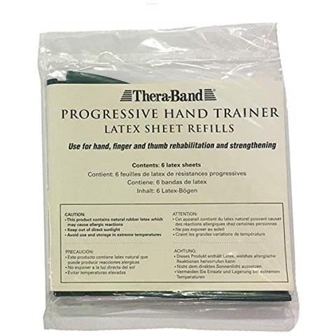 Theraband Progressive Mano Allenatore, 6 Fogli Di Ricarica, Verde, Livello 4 - Foto 2