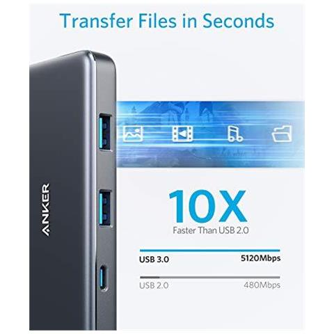 C Hub Usb Powerexpand C Adattatore Hub 7-in-1 Usb Con 4k Hdmi Power Delivery Usb Data Port C Microsd E Lettore Di Schede Sd 2 Porte Usb 3.0 Per Macbook Pro Pixelbook Xps E Altro - Foto 2