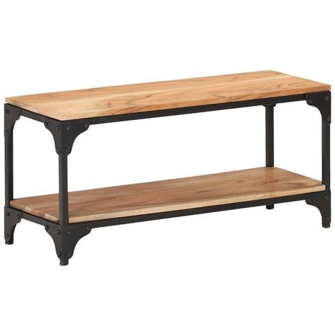 Tavolino Da Salotto 90x30x40 Cm In Legno Massello Di Acacia - Foto 1