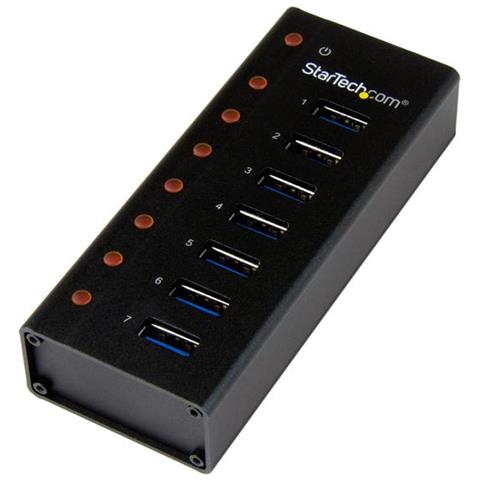 HUB USB SuperSpeed 3.0 a 7 porte - Perno e concentratore USB 3.0 ultra veloce a 5 GBps con alimentazione esterna - Nero - Foto 1