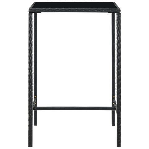 Set Bar Da Giardino 3 Pz Con Cuscini Polyrattan Nero - Foto 2
