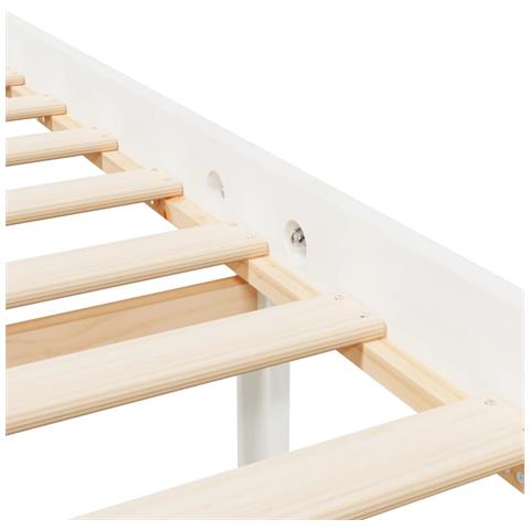 Giroletto Con Testiera Bianco 120x200 Cm In Legno Massello - Foto 2