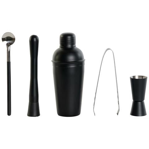 Set Da Cocktail Nero Acciaio Inossidabile 500 Ml 8 X 8 X 20 Cm - Foto 1