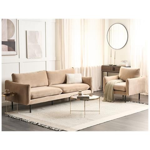 Set Da Salotto 4 Posti Vinterbro Velluto Beige - Foto 1