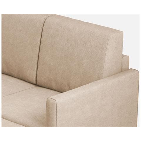 Divano Karay 3 Posti (tre Sedute Da 60cm) + Pouf Misure Esterne L. 198 P. 155 Colore Beige - Foto 2