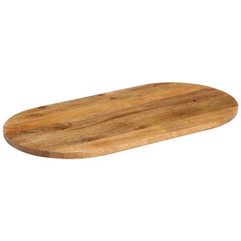 Piano Tavolo 120x50x2,5 Cm Ovale In Legno Massello Di Mango - Foto 2
