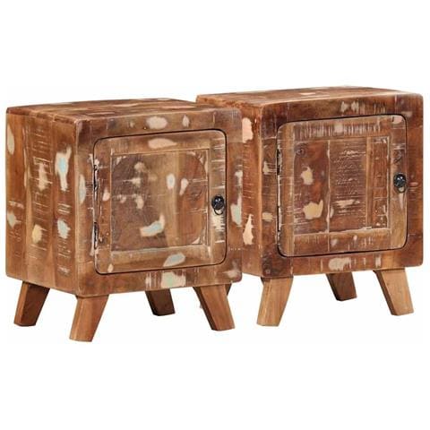 Comodini 2pz 40x32x46 Cm In Legno Massello Di Recupero - Foto 1