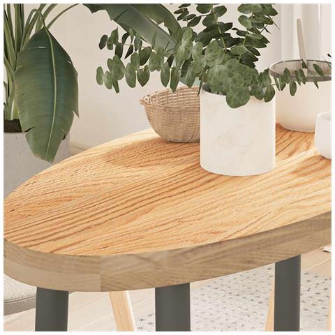 Piano Per Tavolo 80x40x4 Cm In Rovere Massello Ovale - Foto 1