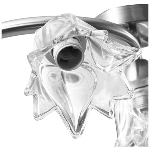 Lusso Casadino - Lampadario Con Paralumi In Vetro Per 5 Lampadine E14 Tulipano - Foto 8