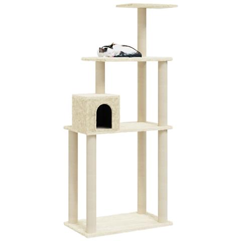 Lusso Casadino - Albero Per Gatti Con Tiragraffi In Sisal Crema 147 Cm - Foto 2