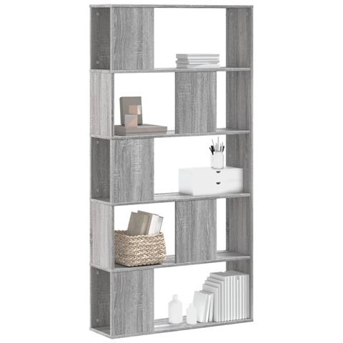 Libreria 5 Ripiani Grigio Sonoma 80,5x23,5x162,5cm Multistrato - Foto 8