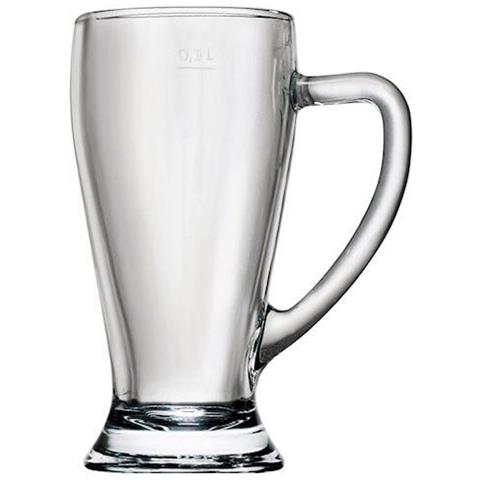 Set 6 boccali birra Baviera in vetro trasparente cl 38 - Foto 1