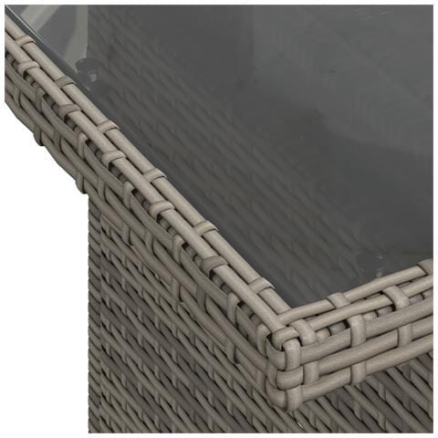 Set di Divani da Giardino da 9 Pezzi con Cuscini Grigio in Polyrattan - Foto 9