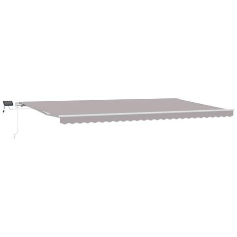 Tenda Retrattile Manuale  con LED Grigio Chiaro 600x300 cm, Tessuto di Ricambio per Tenda  6x3 m Grigio Chiaro - Foto 1