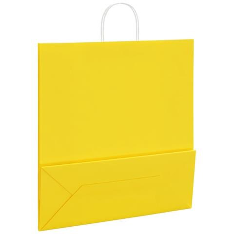 Sacchetti di Carta 250 pz con Manici Gialli 45x17x48 cm - Foto 9