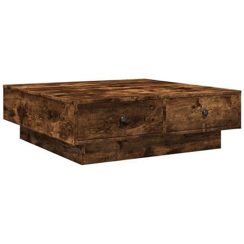 Tavolino da Salotto Rovere Fumo 90x90x28 cm Legno Multistrato - Foto 1