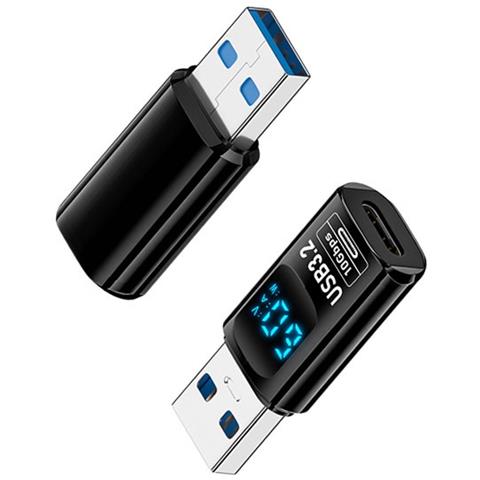 Adattatore Da Usb-a Maschio A Type-c Femmina Con Display Digitale - Nero (confezione Da 2) - Foto 2