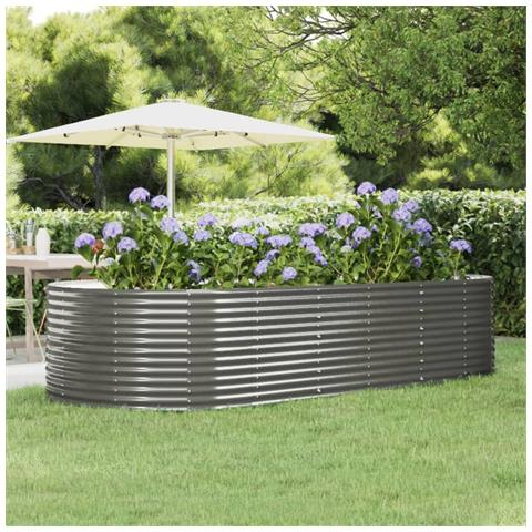 Letto Giardino Acciaio Zincato 291x140x68 Cm Grigio - Foto 6