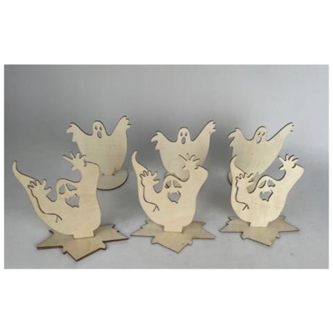 Candelabro Con Ombra Di Fantasma Per Candela Di Halloween 12x12 Cm 6 Pezzi - Foto 1