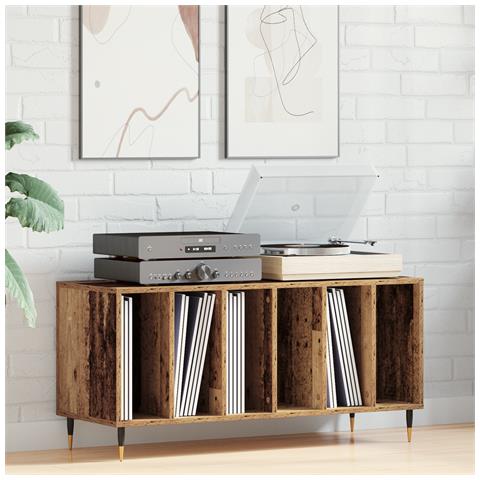 Armadio per dischi  in legno vecchio 100x38x48 cm in legno ingegnerizzato - Foto 2