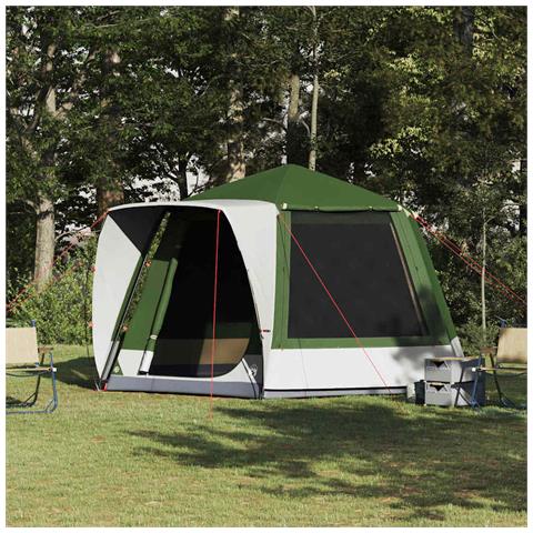 Tenda da campeggio Verde 420 x 420 x 227 cm Poliestere - Foto 2