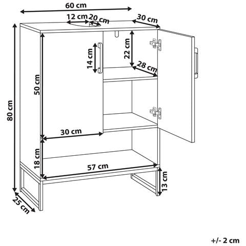 Mobile Lavabo Miscanti Legno Di Bambù 60 Cm Marrone Chiaro - Foto 4