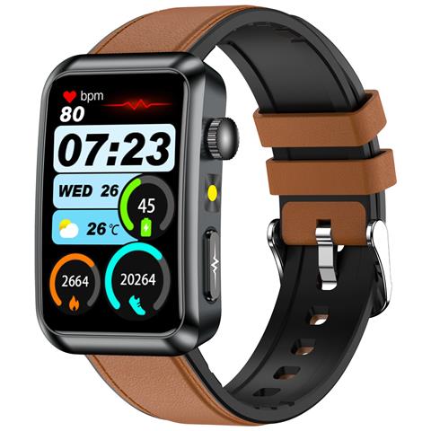 Smartwatch Tk77: Ecg, Frequenza Cardiaca E Monitoraggio Della Salute, Compatibile Con Huawei, Samsung, Apple, Garmin Brown - Foto 2